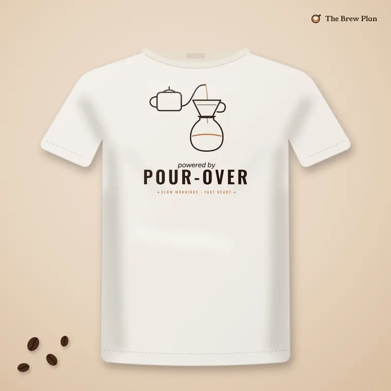 Powered by Pour-Over tee in natural
