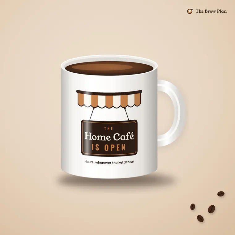 The Home Café Is Open coffee mug