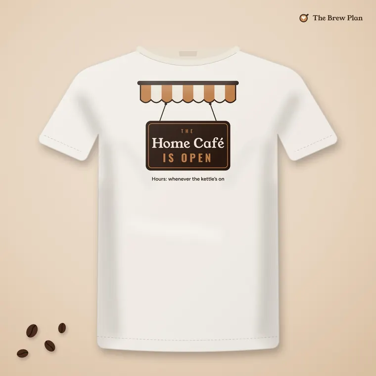The Home Café Is Open tee in natural
